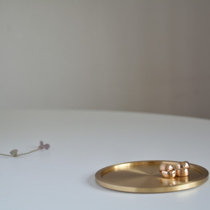 Round Solid Brass Tray